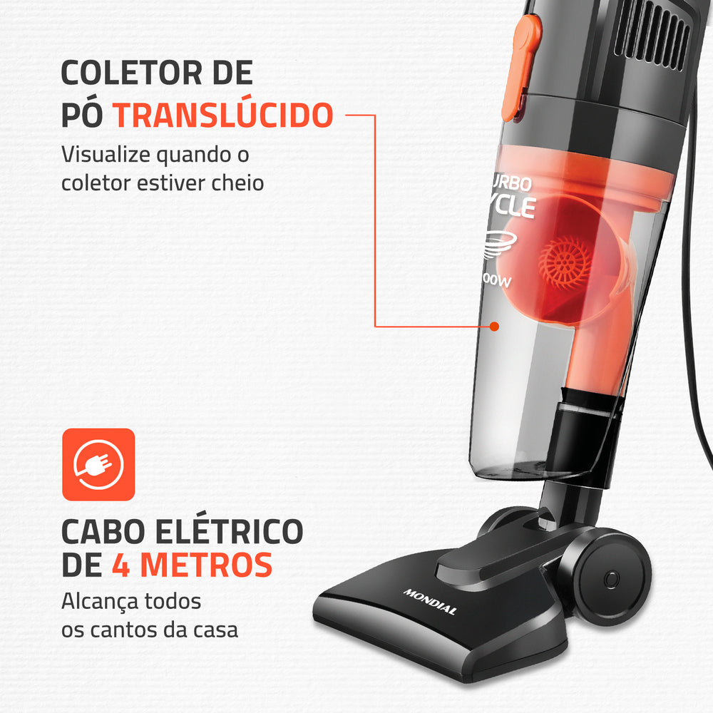 Aspirador De Pó Vertical Mondial Turbo Cycle 1100w Ap-35 Aspirador De Pó Vertical Mondial Turbo Cycle 1100w Ap-35
